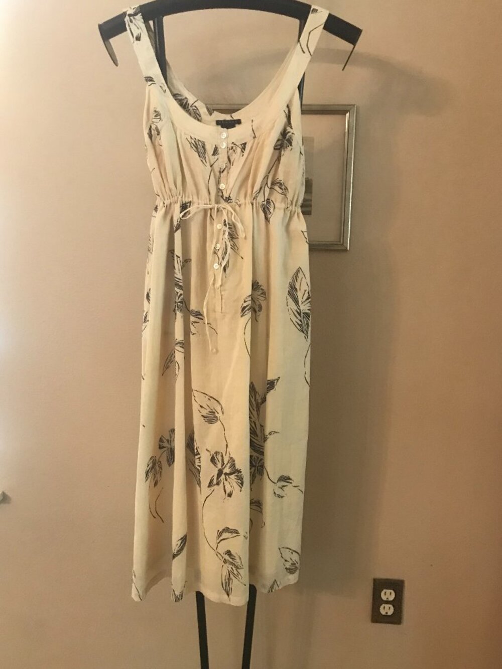 Theory Elisa Floral Sleeveless Drawstring Midi Sundress Never Worn